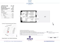 2 pokoje, mieszkanie 36,96 m², piętro 1, oferta nr B2.21, Osiedle Chabrowe, Starogard Gdański, ul. Gen. Stanisław Sosabowskiego