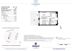 2 pokoje, mieszkanie 36,96 m², piętro 3, oferta nr B1.48, Osiedle Chabrowe, Starogard Gdański, ul. Gen. Stanisław Sosabowskiego