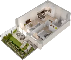 2 pokoje, mieszkanie 36,96 m², piętro 3, oferta nr B1.48, Osiedle Chabrowe, Starogard Gdański, ul. Gen. Stanisław Sosabowskiego