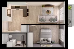2 pokoje, mieszkanie 36,96 m², piętro 3, oferta nr B1.48, Osiedle Chabrowe, Starogard Gdański, ul. Gen. Stanisław Sosabowskiego