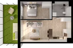 2 pokoje, mieszkanie 41,67 m², parter, oferta nr B2.02, Osiedle Chabrowe, Starogard Gdański, ul. Gen. Stanisław Sosabowskiego