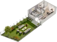 2 pokoje, mieszkanie 36,96 m², piętro 1, oferta nr B2.21, Osiedle Chabrowe, Starogard Gdański, ul. Gen. Stanisław Sosabowskiego