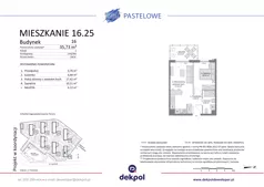 2 pokoje, mieszkanie 35,73 m², piętro 2, oferta nr 16.25, Osiedle Pastelowe - VI etap, Gdańsk, Ujeścisko-Łostowice, Łostowice, ul. Pastelowa