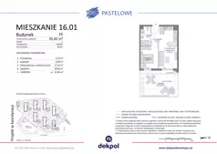 2 pokoje, mieszkanie 35,42 m², parter, oferta nr 16.01, Osiedle Pastelowe, Gdańsk, Orunia Górna-Gdańsk Południe, Gdańsk-Południe, ul. Pastelowa