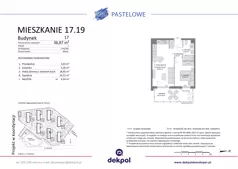 2 pokoje, mieszkanie 36,87 m², piętro 1, oferta nr 17.19, Osiedle Pastelowe, Gdańsk, Orunia Górna-Gdańsk Południe, Gdańsk-Południe, ul. Pastelowa