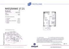 2 pokoje, mieszkanie 35,73 m², piętro 2, oferta nr 17.21, Osiedle Pastelowe - VI etap, Gdańsk, Ujeścisko-Łostowice, Łostowice, ul. Pastelowa