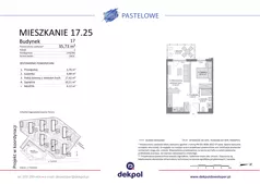 2 pokoje, mieszkanie 35,73 m², piętro 2, oferta nr 17.25, Osiedle Pastelowe - VI etap, Gdańsk, Ujeścisko-Łostowice, Łostowice, ul. Pastelowa
