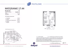 2 pokoje, mieszkanie 35,05 m², piętro 4, oferta nr 17.44, Osiedle Pastelowe - VI etap, Gdańsk, Ujeścisko-Łostowice, Łostowice, ul. Pastelowa