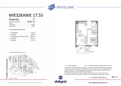2 pokoje, mieszkanie 36,87 m², piętro 4, oferta nr 17.55, Osiedle Pastelowe - VI etap, Gdańsk, Ujeścisko-Łostowice, Łostowice, ul. Pastelowa