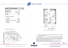2 pokoje, mieszkanie 35,42 m², parter, oferta nr 17.01, Osiedle Pastelowe - VI etap, Gdańsk, Ujeścisko-Łostowice, Łostowice, ul. Pastelowa