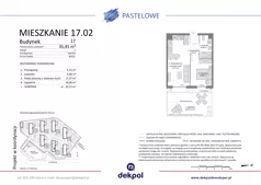 2 pokoje, mieszkanie 35,45 m², parter, oferta nr 17.02, Osiedle Pastelowe, Gdańsk, Orunia Górna-Gdańsk Południe, Gdańsk-Południe, ul. Pastelowa