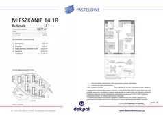 2 pokoje, mieszkanie 35,73 m², piętro 2, oferta nr 14.24, Osiedle Pastelowe - V etap, Gdańsk, Ujeścisko-Łostowice, Łostowice, ul. Pastelowa