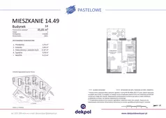 2 pokoje, mieszkanie 35,05 m², piętro 4, oferta nr 14.49, Osiedle Pastelowe - V etap, Gdańsk, Ujeścisko-Łostowice, Łostowice, ul. Pastelowa
