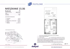 2 pokoje, mieszkanie 35,05 m², piętro 4, oferta nr 14.45, Osiedle Pastelowe - V etap, Gdańsk, Ujeścisko-Łostowice, Łostowice, ul. Pastelowa