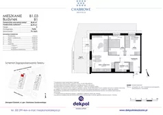 3 pokoje, mieszkanie 55,96 m², piętro 4, oferta nr B2.63, Osiedle Chabrowe, Starogard Gdański, ul. Gen. Stanisław Sosabowskiego