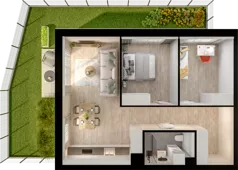 3 pokoje, mieszkanie 55,96 m², piętro 4, oferta nr B2.63, Osiedle Chabrowe, Starogard Gdański, ul. Gen. Stanisław Sosabowskiego