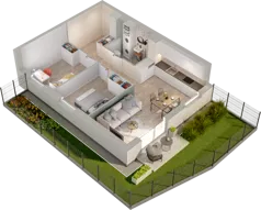 3 pokoje, mieszkanie 55,96 m², piętro 4, oferta nr B2.63, Osiedle Chabrowe, Starogard Gdański, ul. Gen. Stanisław Sosabowskiego