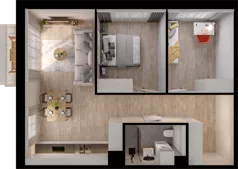 3 pokoje, mieszkanie 56,99 m², piętro 1, oferta nr B1.16, Osiedle Chabrowe, Starogard Gdański, ul. Gen. Stanisław Sosabowskiego
