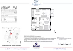 3 pokoje, mieszkanie 59,67 m², piętro 3, oferta nr B1.43, Osiedle Chabrowe, Starogard Gdański, ul. Gen. Stanisław Sosabowskiego