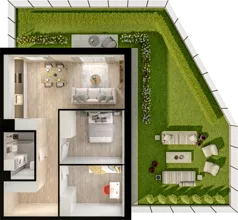3 pokoje, mieszkanie 56,99 m², piętro 1, oferta nr B1.16, Osiedle Chabrowe, Starogard Gdański, ul. Gen. Stanisław Sosabowskiego