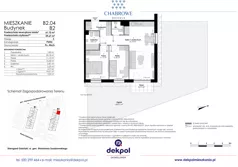 3 pokoje, mieszkanie 59,67 m², piętro 3, oferta nr B1.43, Osiedle Chabrowe, Starogard Gdański, ul. Gen. Stanisław Sosabowskiego