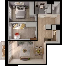 3 pokoje, mieszkanie 55,98 m², piętro 1, oferta nr B2.14, Osiedle Chabrowe, Starogard Gdański, ul. Gen. Stanisław Sosabowskiego