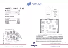 3 pokoje, mieszkanie 52,66 m², piętro 1, oferta nr 16.14, Osiedle Pastelowe, Gdańsk, Orunia Górna-Gdańsk Południe, Gdańsk-Południe, ul. Pastelowa
