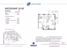 3 pokoje, mieszkanie 56,07 m², piętro 3, oferta nr 16.40, Osiedle Pastelowe - VI etap, Gdańsk, Ujeścisko-Łostowice, Łostowice, ul. Pastelowa