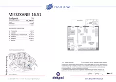 3 pokoje, mieszkanie 54,74 m², piętro 4, oferta nr 16.51, Osiedle Pastelowe - VI etap, Gdańsk, Ujeścisko-Łostowice, Łostowice, ul. Pastelowa
