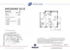 3 pokoje, mieszkanie 56,07 m², piętro 4, oferta nr 16.53, Osiedle Pastelowe - VI etap, Gdańsk, Ujeścisko-Łostowice, Łostowice, ul. Pastelowa