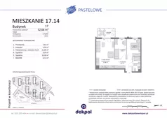 3 pokoje, mieszkanie 52,66 m², piętro 1, oferta nr 17.14, Osiedle Pastelowe - VI etap, Gdańsk, Ujeścisko-Łostowice, Łostowice, ul. Pastelowa