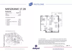 3 pokoje, mieszkanie 56,07 m², piętro 2, oferta nr 17.28, Osiedle Pastelowe - VI etap, Gdańsk, Ujeścisko-Łostowice, Łostowice, ul. Pastelowa