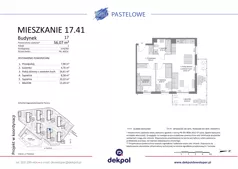 3 pokoje, mieszkanie 56,07 m², piętro 3, oferta nr 17.41, Osiedle Pastelowe - VI etap, Gdańsk, Ujeścisko-Łostowice, Łostowice, ul. Pastelowa