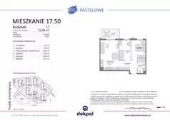 3 pokoje, mieszkanie 52,66 m², piętro 4, oferta nr 17.50, Osiedle Pastelowe - VI etap, Gdańsk, Ujeścisko-Łostowice, Łostowice, ul. Pastelowa