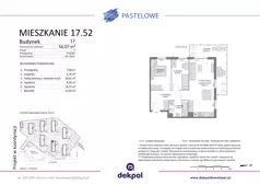 3 pokoje, mieszkanie 56,07 m², piętro 4, oferta nr 17.52, Osiedle Pastelowe - VI etap, Gdańsk, Ujeścisko-Łostowice, Łostowice, ul. Pastelowa