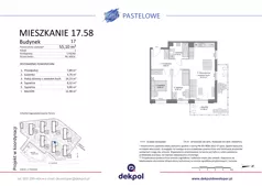 3 pokoje, mieszkanie 55,10 m², piętro 5, oferta nr 17.58, Osiedle Pastelowe - VI etap, Gdańsk, Ujeścisko-Łostowice, Łostowice, ul. Pastelowa