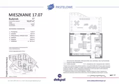 3 pokoje, mieszkanie 52,66 m², piętro 1, oferta nr 16.14, Osiedle Pastelowe, Gdańsk, Orunia Górna-Gdańsk Południe, Gdańsk-Południe, ul. Pastelowa