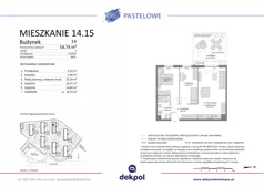 3 pokoje, mieszkanie 52,66 m², piętro 2, oferta nr 15.26, Osiedle Pastelowe - V etap, Gdańsk, Ujeścisko-Łostowice, Łostowice, ul. Pastelowa