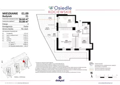 3 pokoje, mieszkanie 55,08 m², parter, oferta nr E1.09, Osiedle Kociewskie III, Rokitki, ul. Tczewska
