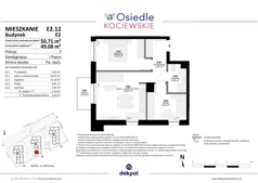 3 pokoje, mieszkanie 49,08 m², piętro 1, oferta nr E2.12, Osiedle Kociewskie III, Rokitki, ul. Tczewska