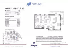 4 pokoje, mieszkanie 81,82 m², piętro 5, oferta nr 16.57, Osiedle Pastelowe, Gdańsk, Orunia Górna-Gdańsk Południe, Gdańsk-Południe, ul. Pastelowa