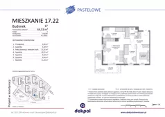 4 pokoje, mieszkanie 64,53 m², piętro 2, oferta nr 17.22, Osiedle Pastelowe - VI etap, Gdańsk, Ujeścisko-Łostowice, Łostowice, ul. Pastelowa