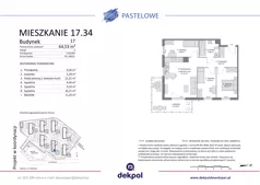 4 pokoje, mieszkanie 64,53 m², piętro 3, oferta nr 17.34, Osiedle Pastelowe - VI etap, Gdańsk, Ujeścisko-Łostowice, Łostowice, ul. Pastelowa