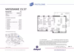 4 pokoje, mieszkanie 81,82 m², piętro 5, oferta nr 15.57, Osiedle Pastelowe - V etap, Gdańsk, Ujeścisko-Łostowice, Łostowice, ul. Pastelowa