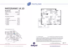 4 pokoje, mieszkanie 64,53 m², piętro 1, oferta nr 14.10, Osiedle Pastelowe - V etap, Gdańsk, Ujeścisko-Łostowice, Łostowice, ul. Pastelowa
