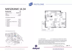 4 pokoje, mieszkanie 64,53 m², piętro 3, oferta nr 14.34, Osiedle Pastelowe - V etap, Gdańsk, Ujeścisko-Łostowice, Łostowice, ul. Pastelowa