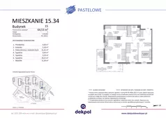 4 pokoje, mieszkanie 64,53 m², piętro 3, oferta nr 15.34, Osiedle Pastelowe - V etap, Gdańsk, Ujeścisko-Łostowice, Łostowice, ul. Pastelowa