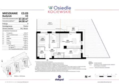 4 pokoje, mieszkanie 64,90 m², piętro 1, oferta nr E1.13, Osiedle Kociewskie III, Rokitki, ul. Tczewska