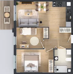 3 pokoje, mieszkanie 51,89 m², piętro 2, oferta nr 22.32, Osiedle Pastelowe, Gdańsk, Orunia Górna-Gdańsk Południe, Gdańsk-Południe, ul. Pastelowa