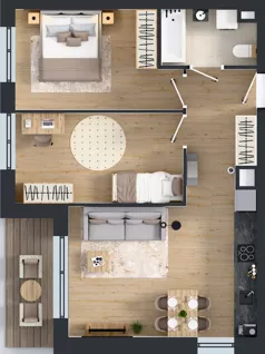 3 pokoje, mieszkanie 55,21 m², piętro 1, oferta nr C.1.M05, ETERNA, Gdańsk, Śródmieście, ul. Stępkarska